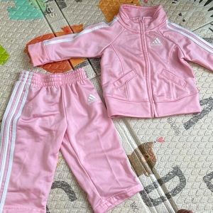 Adidas baby pink tracksuit